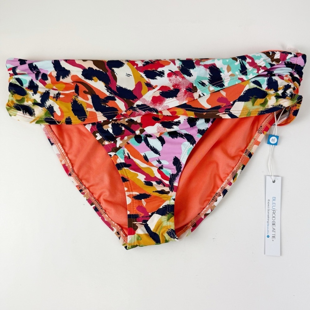 Bleu by Rob Beattie Bikini Bottom Womens Size 8 Multicolor Pattern Swim NWT